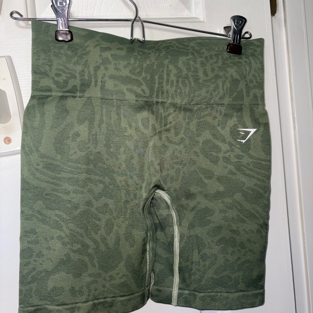 Gymshark Olive Patterned Women's Athletic Shorts